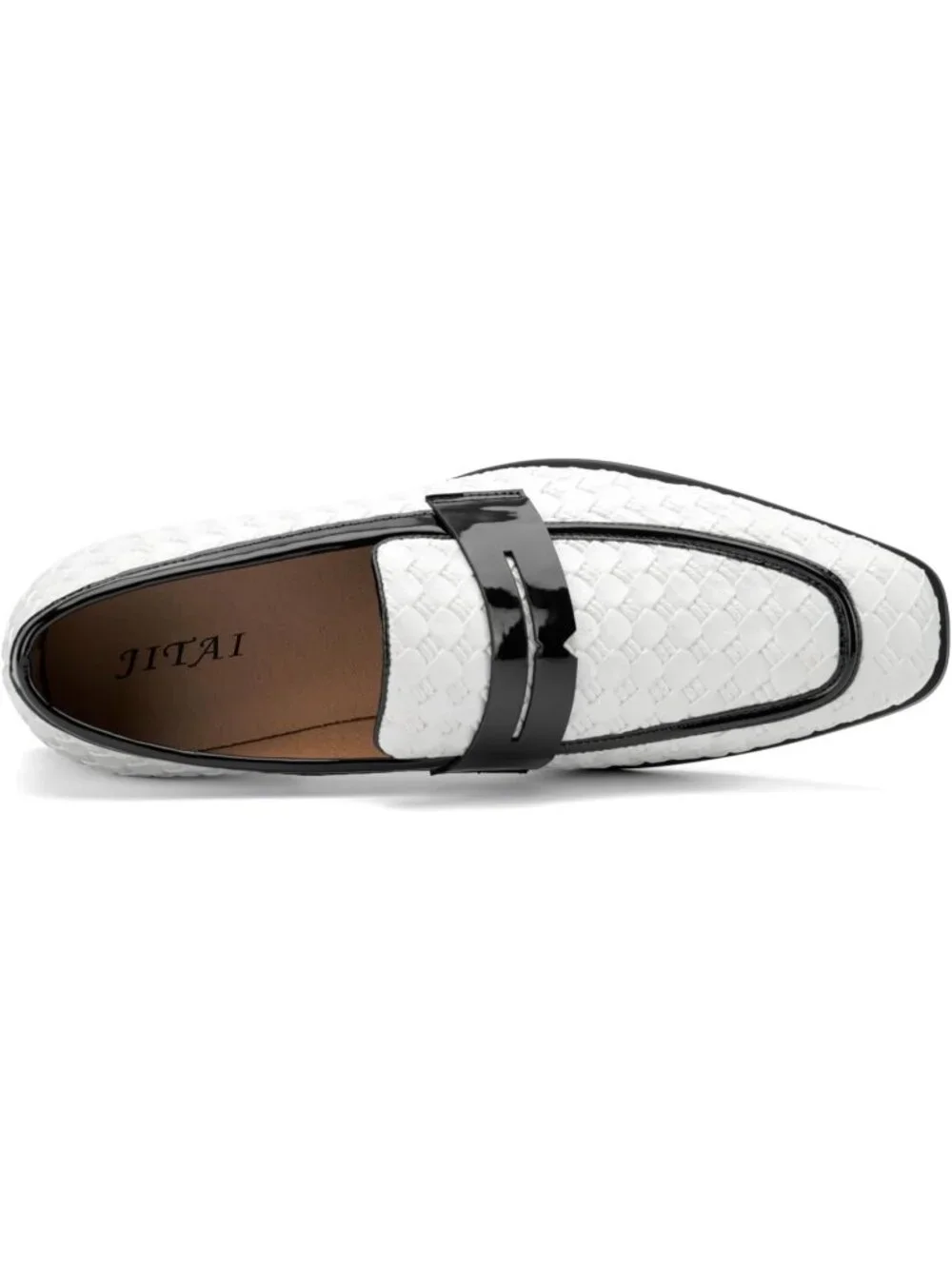 Men's White39 Rubber Velvet Loafers Low Heels Round Toe Tuxedo Wedding Shoes